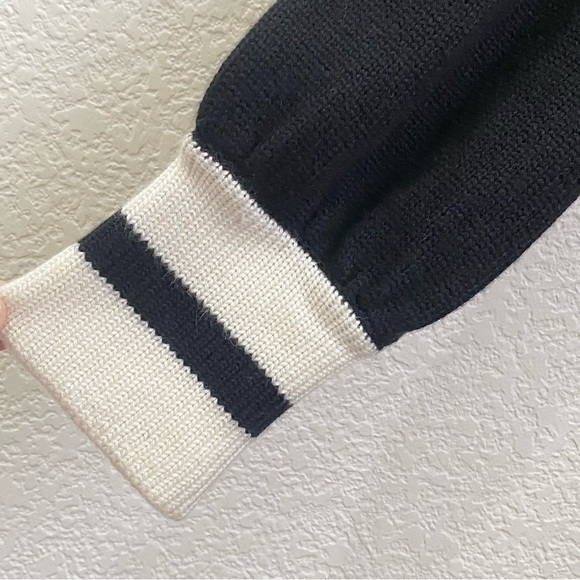 TWELVE by TWELVE Los Angeles Black & White Long Cardigan Sweater Size L - Picture 9 of 15